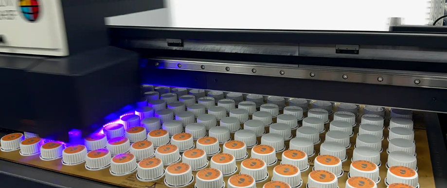 High-tech UV printing machine creating vibrant and durable prints