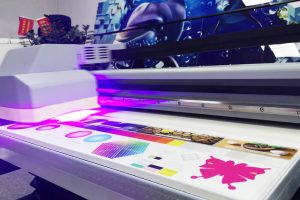 UV printing machine producing vibrant, durable, high-quality prints