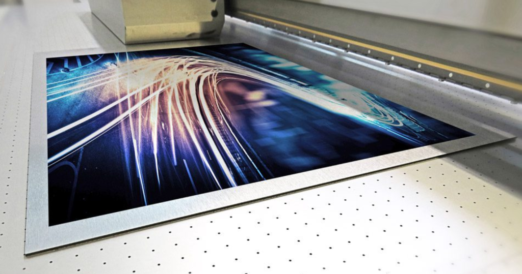 Vibrant canvas artwork created using UV printing technology for modern businesses