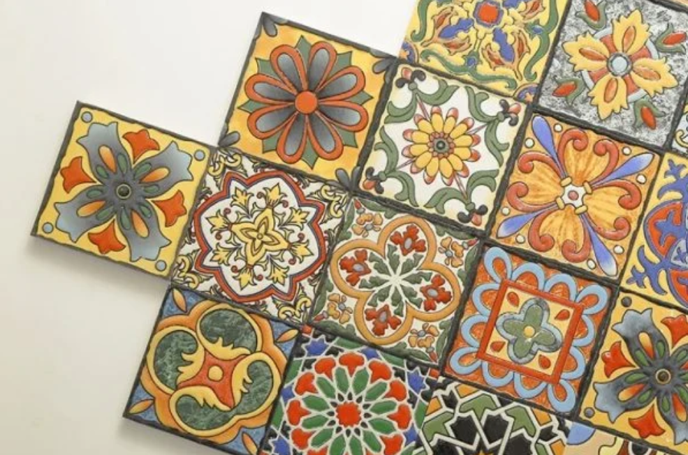 Colorful ceramic tiles with durable UV-printed designs for businesses and interior decor in Pakistan