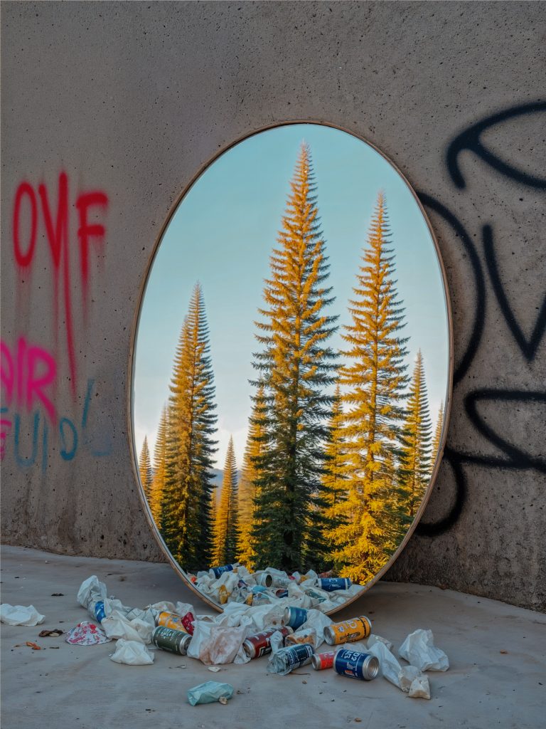 Custom UV-printed mirror décor with glossy, long-lasting finish.